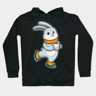 Rabbit at Ice skating with Cup of Coffee Hoodie